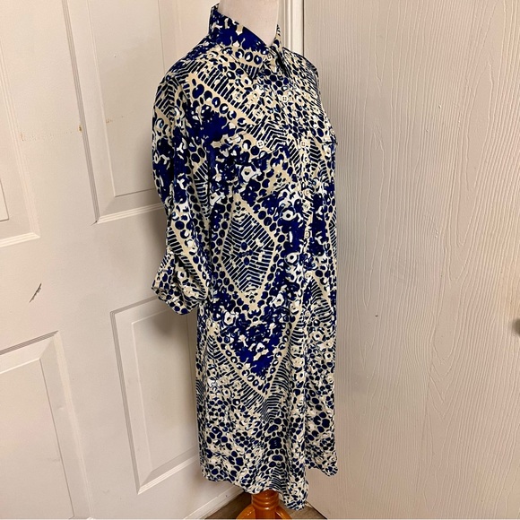 Cabi Blue Jewel Tunic Belted Button Down Dress A5 - Picture 3 of 7